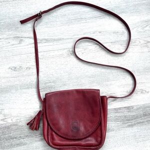 Montage soft red Leather Crossbody bag purse Small Rare